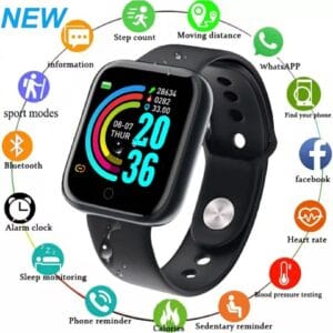 Smartwatch for Android – Fitness Tracker, Unisex, Black