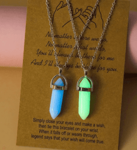 Luminous Stone Bullet Heart Pendant Necklace – Crystal, Trendy Gift
