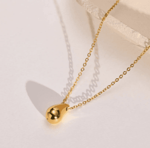 Titanium steel raindrop necklace pendant Gold necklace jewelry women simple