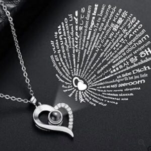 I Love You In 100 Languages Necklace Box With Free Box Valentine