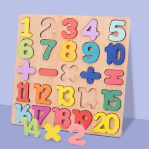 Wooden Number Puzzle Board