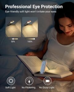 USB Rechargeable Book Light With 3 Levels & Colors
