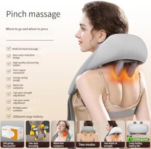 Neck & Back Massager with Heat – 5D Shiatsu, Rechargeable