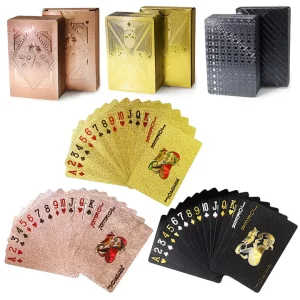 54PCS/SET WATERPROOF LUXURY GOLD CARD GAME & MAGIC PLAYING CARD