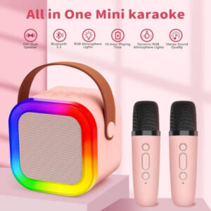 K12 Dual Microphone Bluetooth Karaoke Speaker with RGB Lights & 5W Stereo Sound