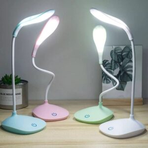 Touch-Control LED Desk Lamp – 3 Brightness Levels, 360° Adjustable, USB Powered
