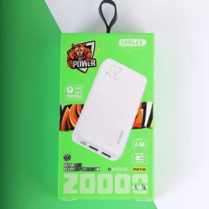 Gerlax 20000mAh Portable Power Bank – Dual Input, Dual Output, High Capacity & Fast Charging