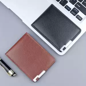Men's Slim Leather Wallet | Card Holder with Money Clip
