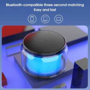 Crystal Glass Bluetooth Music Speaker – HD Sound & Multi-Color LED