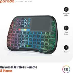 Porodo Mini Wireless Keyboard Touch Combo - Black