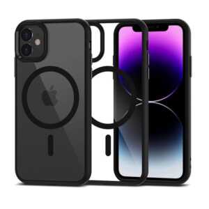 Protect MagSafe Case for iPhone 11 to 16 Pro Max – Clear & Black, Magnetic Wireless Charging Compatible