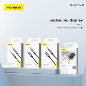 Foneng BM31 Audio Cable | AUX to Lightning / Type-C / 3.5mm | High-Fidelity Sound | 12-Month Warranty