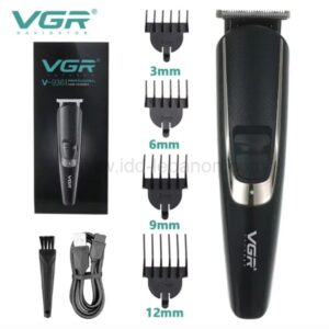VGR V-936 Professional Hair & Beard Trimmer – Rechargeable, 4 Comb Lengths (3–12mm)