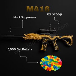 M416 Dragon Gel Blaster – 8x Scope + Mock Suppressor + 5,500 Gel Bullets