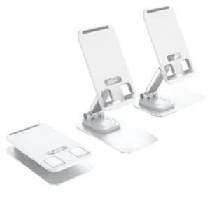 Hoco PH50 Ivey Folding Desktop Stand | Metal Tablet & Phone Holder (White)