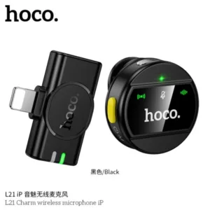Hoco L21 Charm Wireless Microphone | Lightning Clip-On Mic for iPhone | Guaranteed 1-Year Warranty