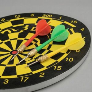 3-Piece Steel Tip Darts Set | Brass Barrel Sport Club Series | Red, Green, Yellow