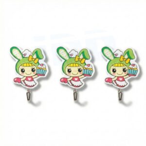 Green Rabbit Chef Wall Hooks (Set of 3) | Strong 3KG Load & Drill-Free Mount
