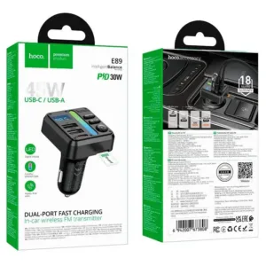Hoco E89 Bluetooth FM Transmitter & 45W Car Charger