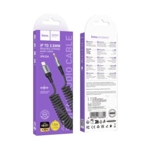 Hoco UPA33A Lightning to 3.5mm Audio Cable: Premium Spring Cord