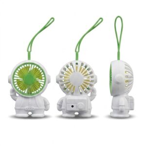 Astronaut Mini Fan: 2-in-1 Portable Desktop & Handheld Fan with Hanging Lanyard (USB Rechargeable)