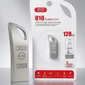 XO U10 128GB High-Speed USB 2.0 Flash Drive – Waterproof Metal Keyring Thumb Drive