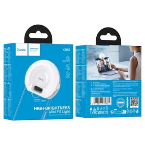 Hoco K160 High-Brightness Mini Fill Light – Portable Clip-On LED Ring Light for Phones & Laptops