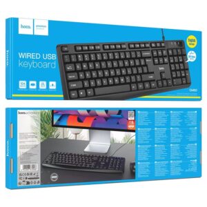 Hoco GM60 Cool Wired USB Keyboard – Ergonomic Full-Size 104-Key Desktop Keyboard