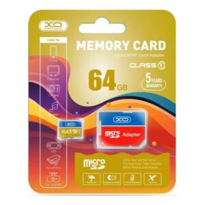 XO 64GB Micro SDHC Memory Card with Adapter – Class 10 High-Speed Flash Card for Dashcams & Phones