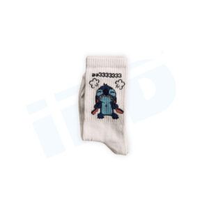 Angry Stitch Crew Socks: Premium Ribbed Cotton Athletic Socks with Fuming Character Illustration