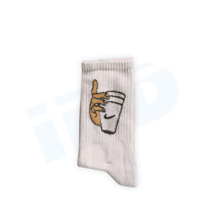 Cheers Crew Socks: Premium Ribbed Cotton Athletic Socks with Pop Art Hand Illustration