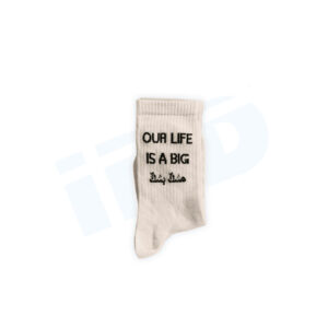 Hechik Bechik Crew Socks: Premium Ribbed Cotton Athletic Socks with English & Arabic Slogan Typography