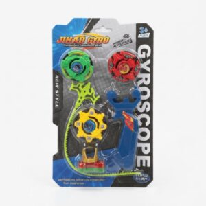 Combat Spinning Top Set – 3 Battle Gyros with Launcher and Rip-Strip