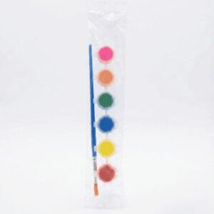 Compact Kids' Paint and Brush Kit – 6-Color Watercolor Strip with Brush