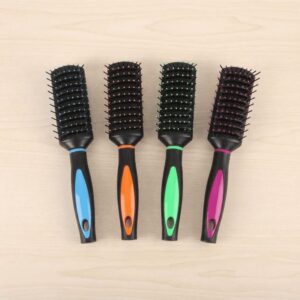 Detangling Hairbrush – 4 x 22 cm Cushioned Paddle Brush with Neon Accents