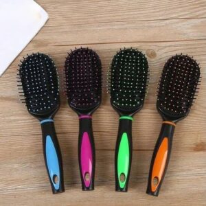 Detangling Hairbrush with Colorful Accents – Cushioned Paddle Brush