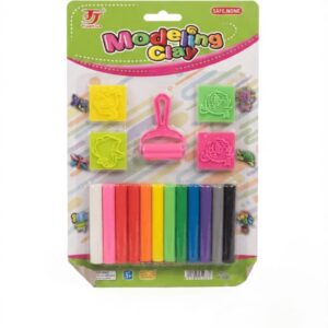 Educational Modeling Clay Playset – 12-Color Sensory Craft Kit with Roller and Stamps