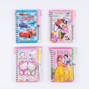 Kids 3D Cartoon Character Spiral Notebook and Pen Set – Assorted Themes