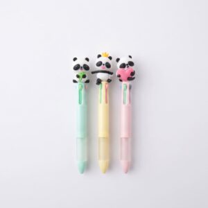 Multicolor Retractable Panda Gel Ballpoint Pen – 3D Kawaii Topper & Pastel Barrel
