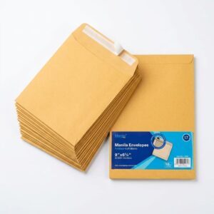 Manile Peel & Seal Kraft Manila Envelopes – 9" x 6 3/8" (50 Pack)