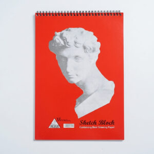 Premium A4 Sketch Block Spiral Drawing Pad – Classical Bust Red Cover