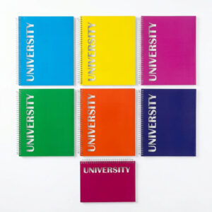 University A4 Spiral Notebook – 192 Sheets, Grid Ruled (Metallic Typography)