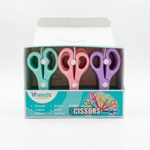 Vneeds Kids Non-Toxic Plastic Safety Scissors – Assorted Pastel Colors