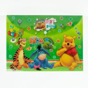 Winnie the Pooh And Friends Plastic Envelope File Folder – A4 Document Holder with Button